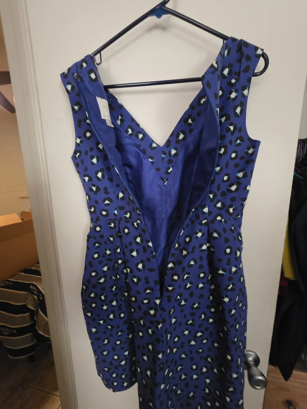 kate spade Cyber Cheetah Dawson Cobalt Blue Print Fit & Flare Dress Size 4